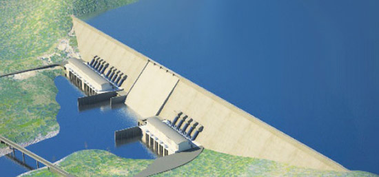 Grand Ethiopian Renaissance Dam (Millennium Dam) progetto 3d