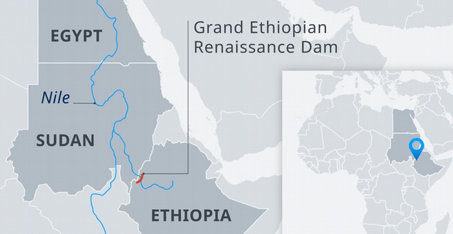 Grand Ethiopian Renaissance Dam (Millennium Dam) - visualizzazione generale